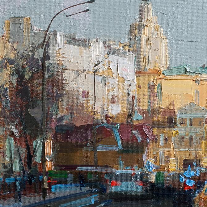 К вечеру Москву порадовало солнце. Красноворотский проезд.