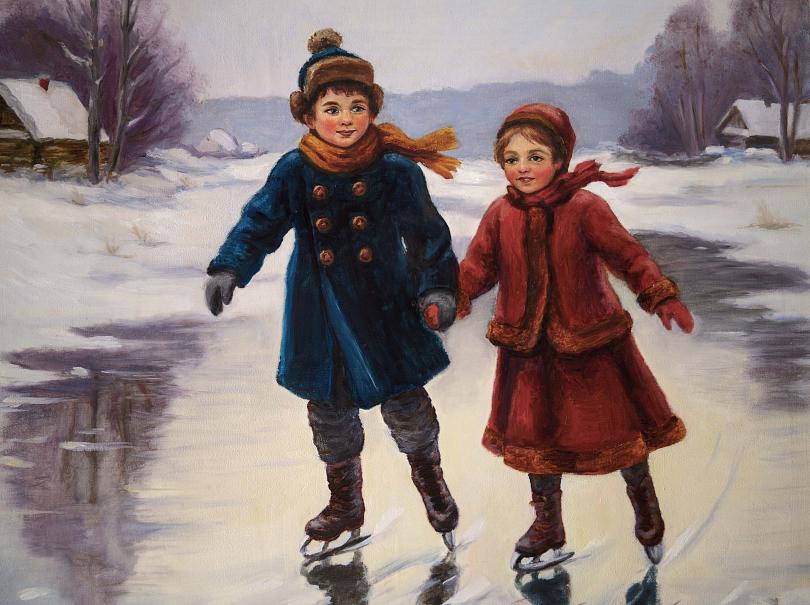 На замерзшей речке