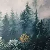 Туманное утро в лесу 