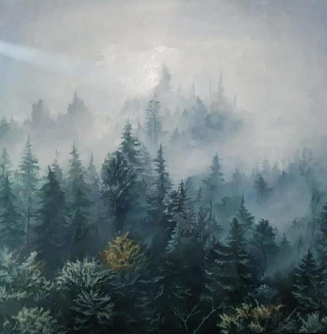Туманное утро в лесу 