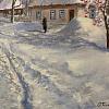 Зимний пейзаж. Деревенская улица.