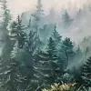Туманное утро в лесу 