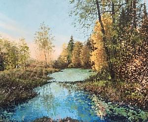 Золотая осень, лес и закат.